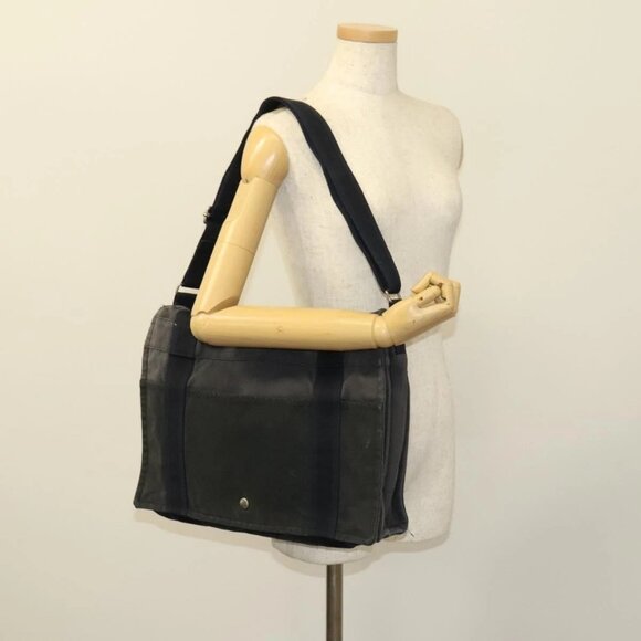 HERMES Fourre Tout Bassas MM Shoulder Bag Canvas Navy Auth bs25503 - Picture 3 of 16